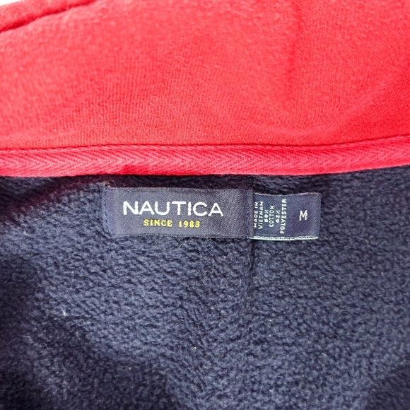 Men's | Nautica | Navy Blue Quarter Zip Pullover Fleece Sweater - Medium - Picture 5 of 10